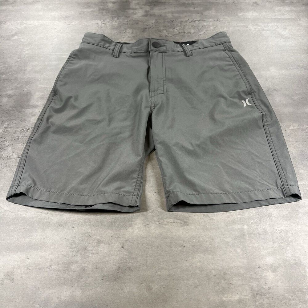 Hurley Shorts Men M Gray 30x9 Hybrid Flat Front Causal Lightweight Chino Minimal - Picture 1 of 10